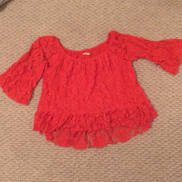 Mustard Seed Lace Off Shoulder Top - Picture 4 of 5